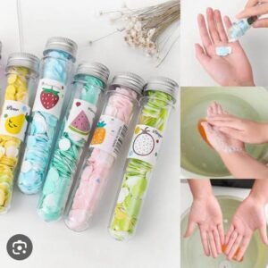 100 PC's tube disposable Paper Soap  Disposable Paper Soap  With Bottle  Multi-color