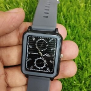 (Design 3)ALPHA WATCH NEW STOCK RUBBER STRAP FINISHING MODEL ,With normal box (random color )