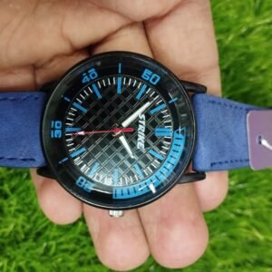 (Design 6)STRIKE BELT WATCH GOOD QUALITY  With normal box (random color)