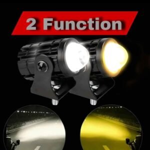 (1pcs) New Mini Driving Fog Light for All Motorcycle- Cars- Jeep(1pcs) Dual Function White-Yellow Lens Projectors Auxiliary Light 20w