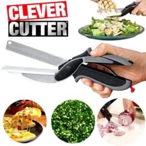 2 in 1 Salad Chopper Vegetable Cutter with Built-in Cutting Board Food Cutter Kitchen Scissors Cut Vegetables Cut Fruits