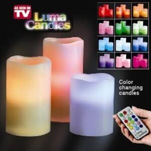 Magic Colour Changing Wax Candles with remote 3 pcs in 1 box (Random colour)