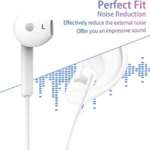 Headphones Handsfree Handfree / Earphones 3.5mm With Mic For PUBG Real Gaming - Deep Bass Sound - Online Steaming Watching Movies, Online Classes - Universal 3.5mm Jack(White)
