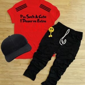 Pack Of 3 Disserve Extra Eidi Red Trakcsuite For Kid Shirt Trouser Cap