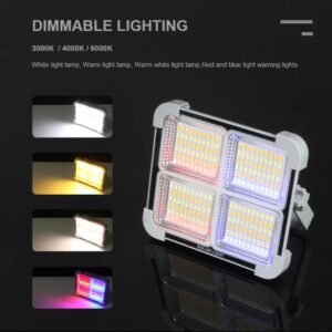 Household solar camping flood light battery ip66 waterproof USB emergency 200w solar LED dimmable outdoor work light