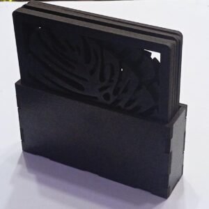 Tea coaster 6 Pec set with holder Wooden material