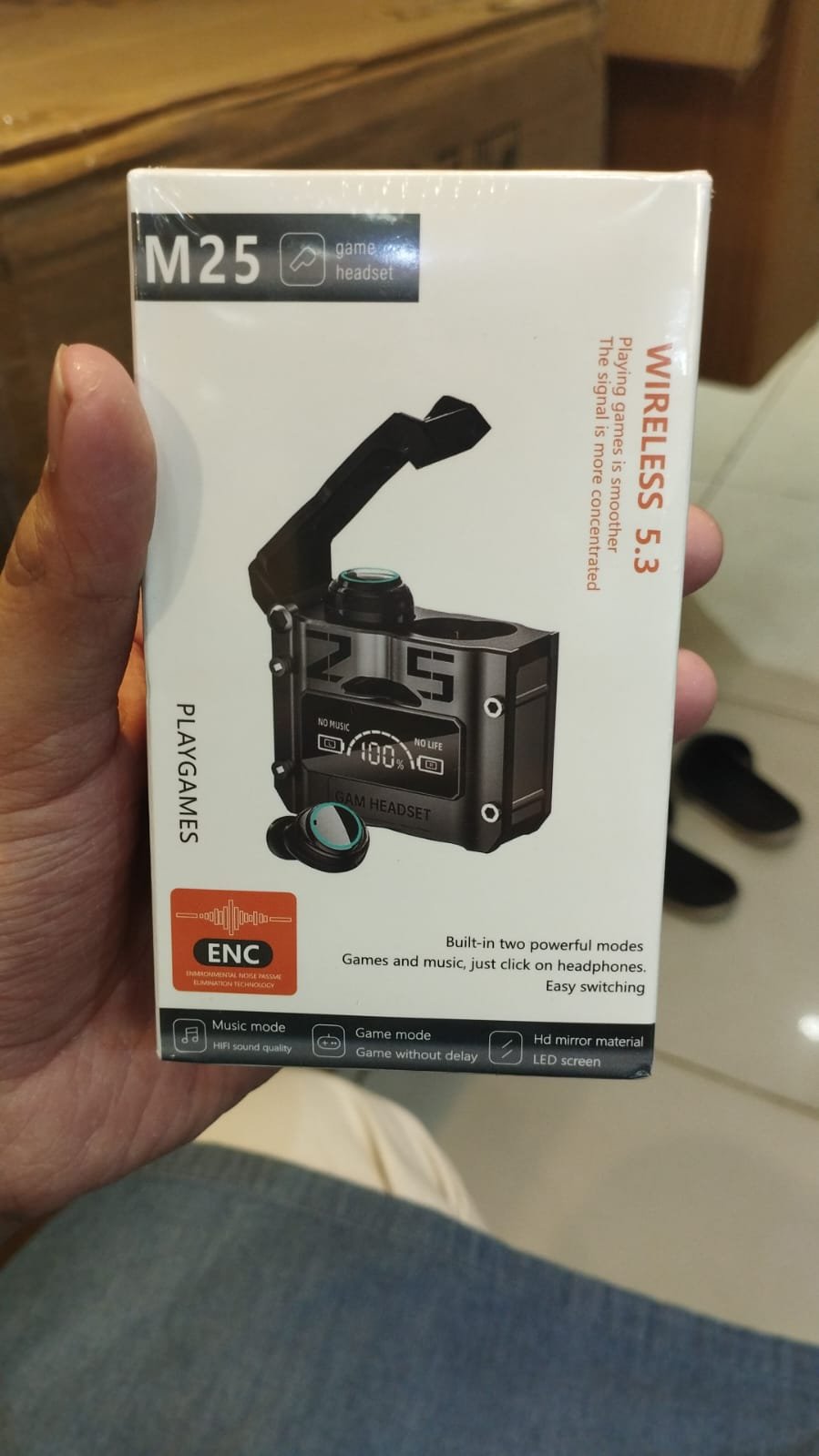 M25 Magnetic Charging Earbuds Mechanical Gaming Headphone Tws Wireless Earphone - Image 2