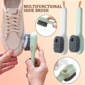 Multi-purpose Shoe Brush Soft Bristle Automatic Liquid Long Handle Cleaning Brush Clothes Board Brush Household Cleaning Tools(random color)