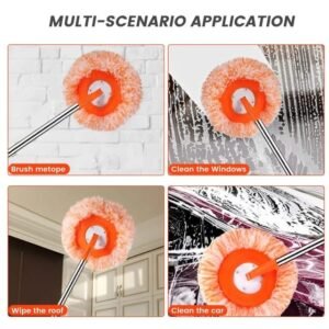 360° Rotatable Cleaning Mops Adjustable Multifunctional Sunflower Chenille Magic Mop Head Microfiber Dust Mops Window Cleaning