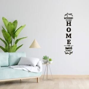 Welcome To Our Home The Sweet Family 3d Sticker Wall Art | Black Vinyl Sticker
