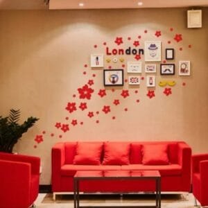 38pcs/set Mixed Big And Small Size Hibiscus Flowers Shape Wall Stickers For Kids Rooms Wall Decals