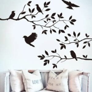New Bird Wall Stickers Tree Leaf Decorative Vinyl For Children's Home Decor Living Room Stickers
