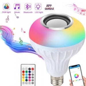 Smart LED Light Bulb with Built-in Bluetooth Speaker and Remote Control