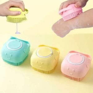 Soft Silicone Bath Brush With Hooks  Baby Showers Cleaning Bath Brushes  Mud Dirt Remover Massage Back Scrub  Showers (Random Color)
