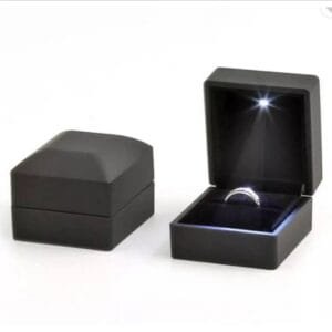 Jewelry Box With LED Light For Engagement Wedding Rings Box | Festival Birthday Jewelry Ring Box (Box Only)
