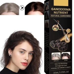 Anti-Greying Hair Capped Bottle Dark Serum for Hair, Organic Ganoderma, Inverted Essence for Grey Hair, Darkens Your Hair Naturally Without Damaging
