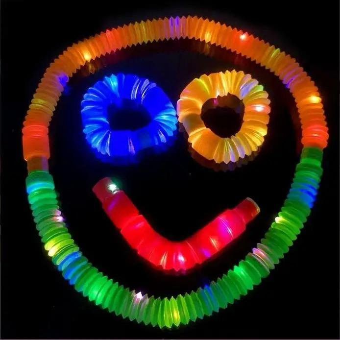 Sensory Toys Led per Tube Fidget Toy Top 21*2.9cm Stress And Anxiety Relief Pipe Kids Learning Tools Bunmo Tubes .. 6 pcs pack - Image 6
