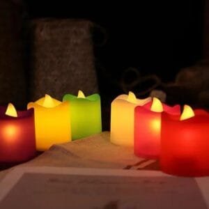 ( Pack of 6 ) Warm White | Flameless Led Tea light | Candle Decorative | Battery Operated | Tea Lights (Random Colors)