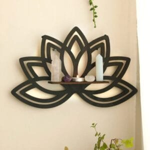 Lotus Flower Corner Shelf Lotus, Flower Corner Shelf Wooden
