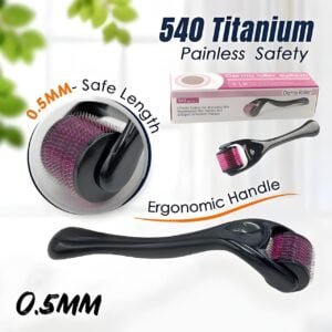 Skin therapy 0.5 derma roller with 540 micro needle roller for men and women | Derma Roller 540 Titanium Needle (0.5mm)