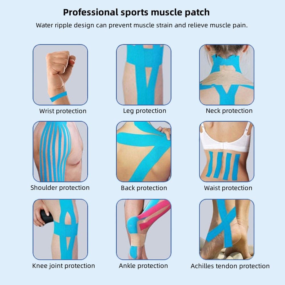 Kinesiology Tape Muscle Bandage Sports Cotton Elastic Adhesive Strain Injury Tape Knee Muscle Pain Relief Stickers (Random Colors) - Image 7