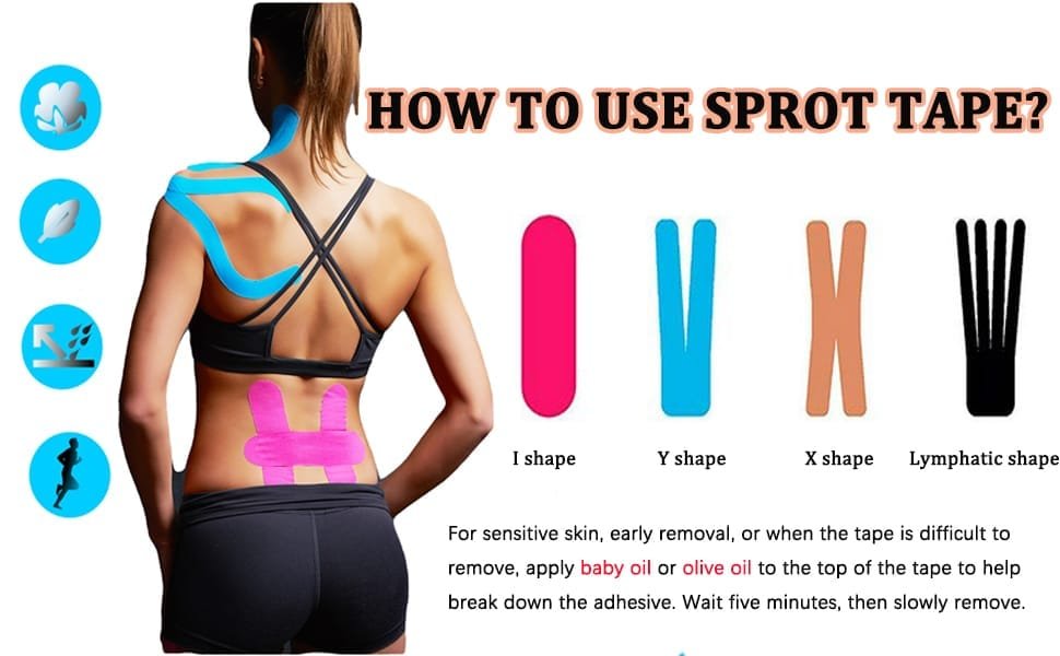 Kinesiology Tape Muscle Bandage Sports Cotton Elastic Adhesive Strain Injury Tape Knee Muscle Pain Relief Stickers (Random Colors) - Image 12