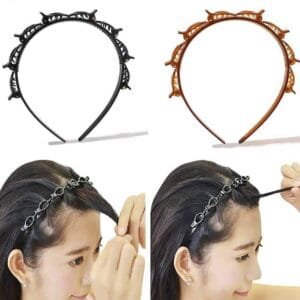 Hair twister black color for managing front hair | koren accesories Front stylish look | Hair Clips and Stylish Twist Plait Clip | Unique Headband with Double Bang Layer Twist