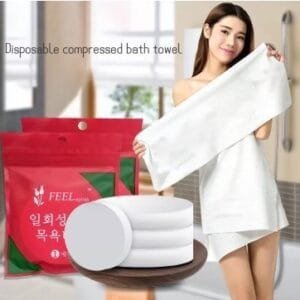 1 PCs of Compressed Bath Towels Disposable Face Towels Large Magical Towel Portable Travel Strong Water Absorption Large Travel Hotel Towels Size 70 X 140 cm