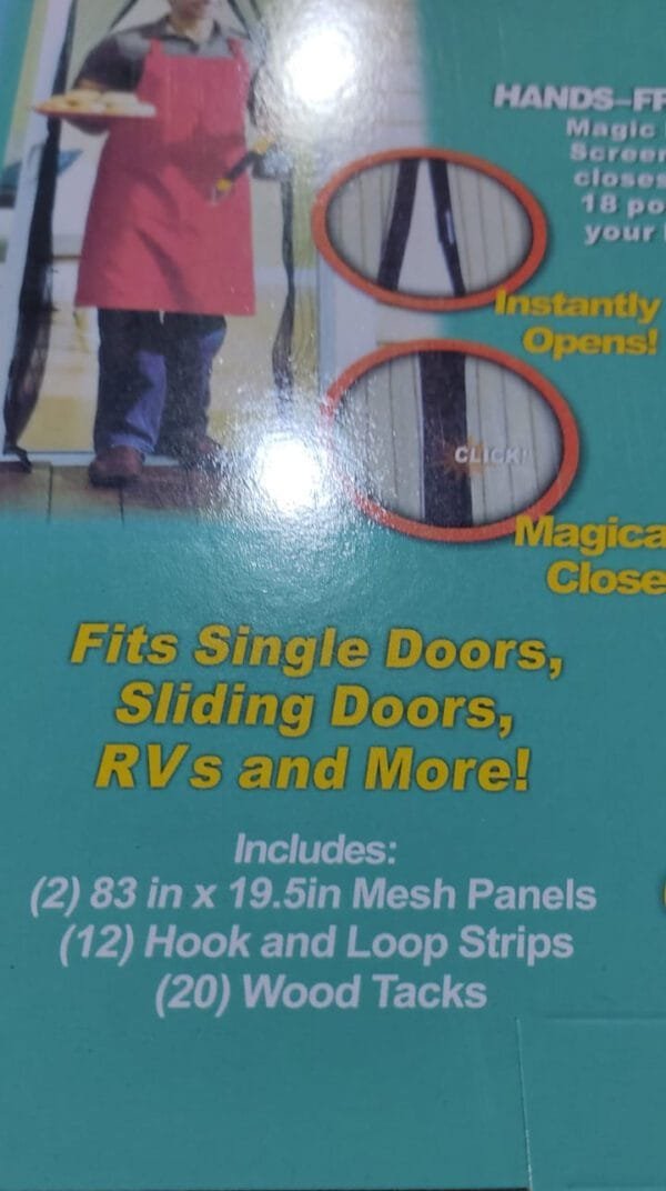 Magic Mesh Deluxe- Hands Free Magnetic Screen Door, Mesh Curtain Keeps Bugs Out - Image 2