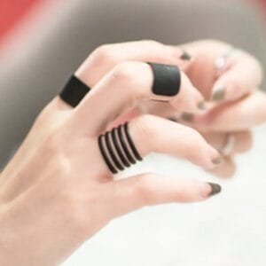 3 Pcs Punk Fashion Rings for Women | Black Stack Plain Above Knuckle Ring Band Midi Finger Ring Set
