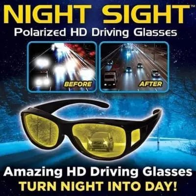 2 Pieces in one box HD Day & Night Vision Wrap Around Glasses | NIGHT VISION GLASSES FOR MEN | Car Anti-Glare Goggles Sunglasses Man Motorcycle Driving Glasses - Image 6