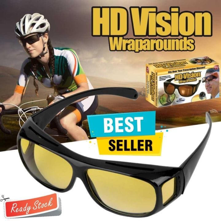 2 Pieces in one box HD Day & Night Vision Wrap Around Glasses | NIGHT VISION GLASSES FOR MEN | Car Anti-Glare Goggles Sunglasses Man Motorcycle Driving Glasses - Image 2