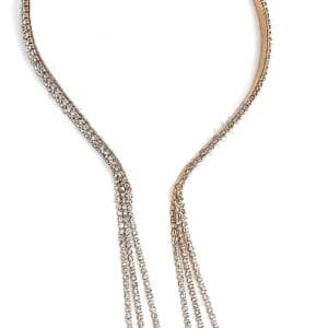 2 layered diamonds stoned attached head band Material alloy with crystal diamonds for girls and women