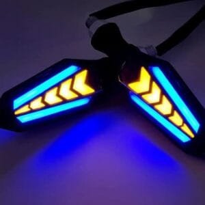 Bike Indicator Slide Arrow Running Style With Lava DRL Red - Yellow 2 Pcs Set