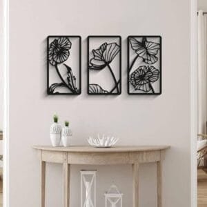 Flowers  Wall decorations  3 pec set MDF material