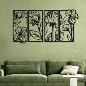4 pec set Flowers  Wall decorations  MDF material