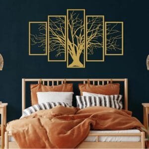 5 pec set Tree wall decoration Acrylic mirror material 16×24 inch covered area
