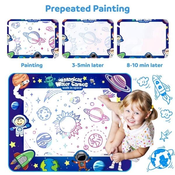 Magic Water Doodle Waterproof Canvas Mat | Washable Drawing Mat | Reusable canvas Perfect for kids - Image 6