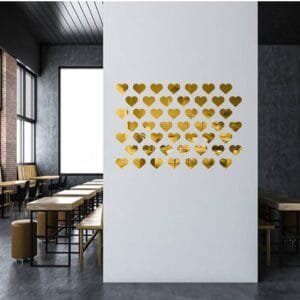 Acrylic Mirror Heart Shape Stickers| Heart Sticker Wedding Decoration Acrylic Mirror