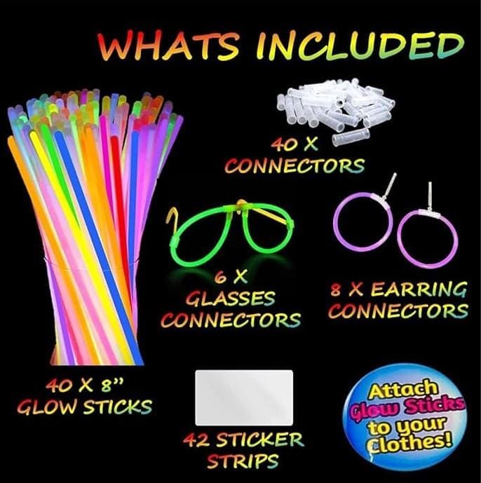 Glow Costume in the Dark Sticks Connectors | Glow In The Dark Party Bracelets | Decor Neon Halloween Birthday Party Decorations for boys and girls - Image 9