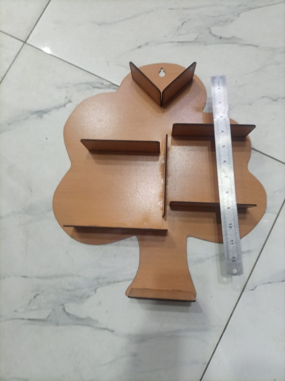 Tree shaped Wooden shelf MDF material 18 inch covered area - Image 2