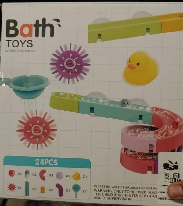 Bath Time Ball Track Water Play 24 pieces | Kids Bath Toys Wall Suction Cup Marble Race Run Track Bathroom Bathtub Baby Play Water Games Toy Kit for Boys Girls - Image 2
