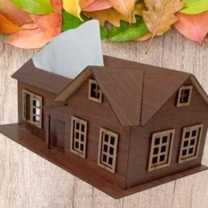 Wooden Tissue Box with Beautiful house design