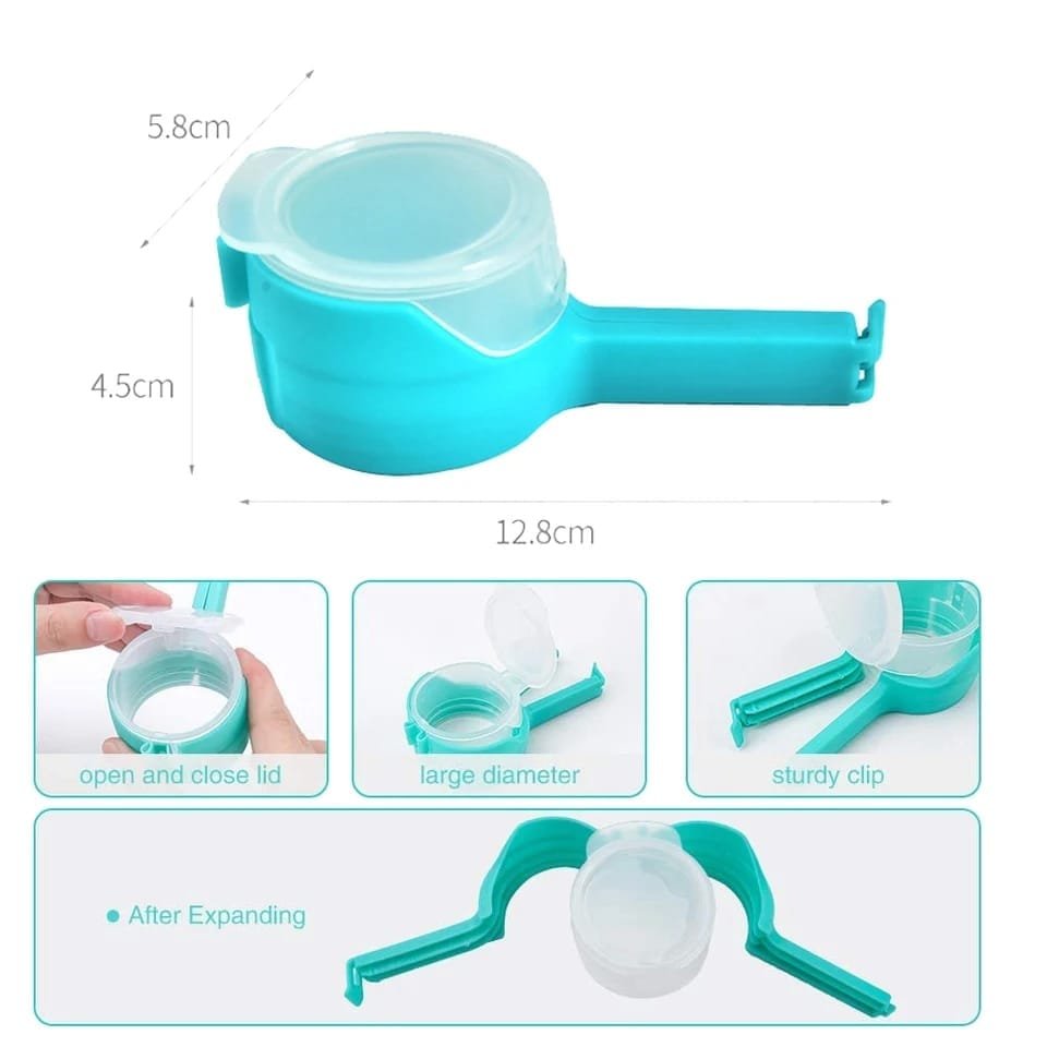 Food Sealing Clip with Discharge Nozzle Plastic Bag Moisture Sealing Clamp Food Saver Kitchen Snack Tool (Random Color) - Image 5