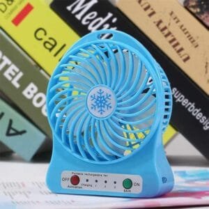 Portable Mini USB Fan Rechargeable Battery | 3-Level Speed Adjustable Electric Cooling Desktop Fan (Random Colors)