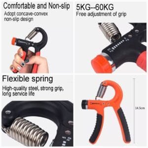 Hand Gripper Adjustable Heavy Duty Grip Hand Trainer Training Equipment Equipment Fitness Hand Exercise Exercise Grip Portable(Random Color)
