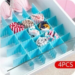 4 pcs DIY plastic Drawer Grid Separator Divider Partition Storage Organizer (random color)
