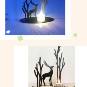 Deer candle holder  Desktop decoration MDF wood material
