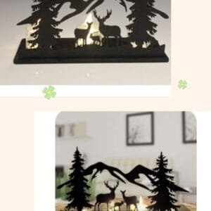 Jungle art candle holder  Desktop decoration MDF material
