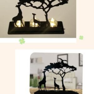 Nature art candle holder Desktop decoration MDF wood material